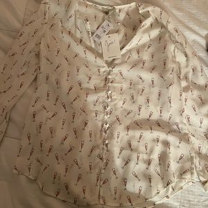 NWT Joie Silk Top Size Small Champagne